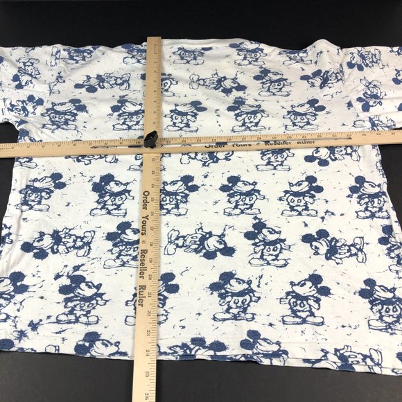 Vintage 90s Disney Original Shirt Men Small White Blue Mickey All Over Print USA - Picture 11 of 13